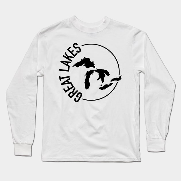 The Great Lakes Midwest USA Long Sleeve T-Shirt by KevinWillms1